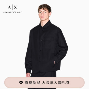 短款 ARMANI 男士 阿玛尼春夏新款 翻领轻薄按扣棉服外套 EXCHANGE