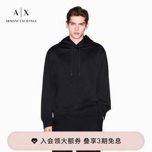 男士 阿玛尼春夏新款 连帽套头提花运动合身卫衣 EXCHANGE ARMANI