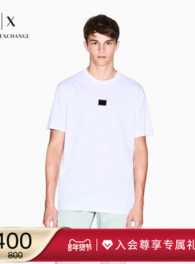ARMANI EXCHANGE/阿玛尼秋冬新款男纯棉短袖贴片T恤官方上衣内搭