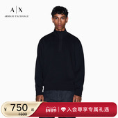 EXCHANGE 阿玛尼冬季 新款 ARMANI 男士 半拉链立领重磅宽松运动卫衣