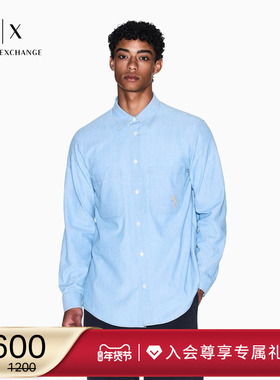 ARMANI EXCHANGE/阿玛尼秋冬新款男美式纯棉牛仔外套式衬衫上衣