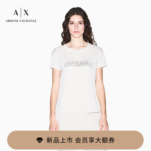 AX/阿玛尼女士纯棉圆领短袖T恤