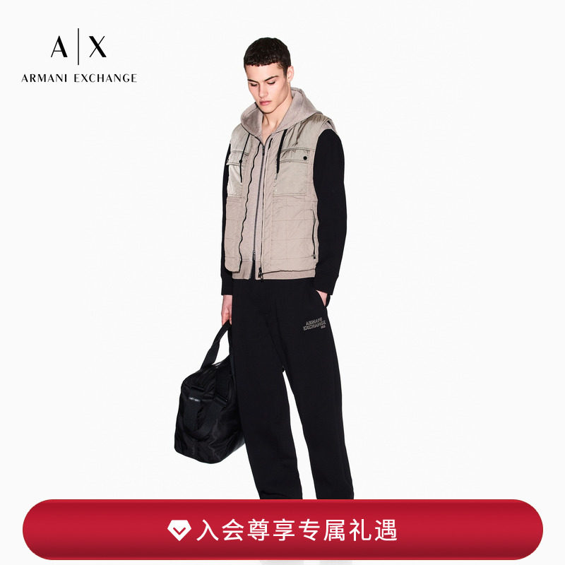 AX/阿玛尼男士宽松直筒慢跑卫裤