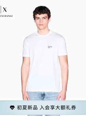 ARMANI EXCHANGE/阿玛尼26年夏季新款男士圆领短袖正肩刺绣T恤