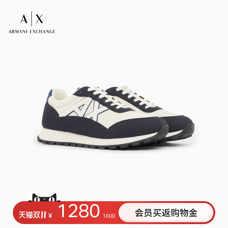 ARMANI EXCHANGE/阿玛尼秋冬男士户外系带拼接跑步休闲运动阿甘鞋