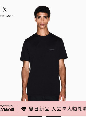 ARMANI EXCHANGE/阿玛尼男士圆领短袖正肩印花运动风纯棉T恤衫
