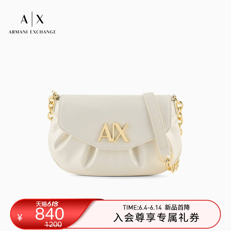 ARMANI EXCHANGE/阿玛尼春夏新款女士链条翻盖手拿斜挎迷你包官方