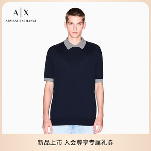 全棉翻领短袖 新款 男士 针织polo衫 EXCHANGE ARMANI 阿玛尼秋季
