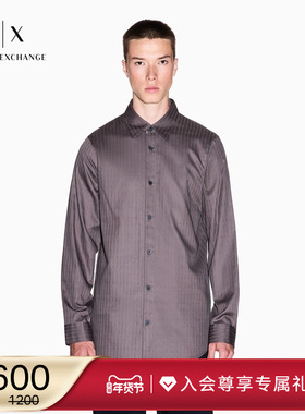 ARMANI EXCHANGE/阿玛尼冬新款男纯棉条纹长袖人夫感西装衬衫上衣