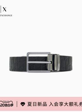 【礼物】ARMANI EXCHANGE/阿玛尼男压花通勤休闲针扣腰带3.5CM宽