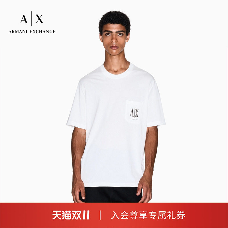 AX/阿玛尼男女纯棉圆领短袖T恤