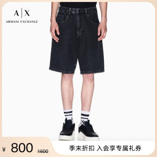 EXCHANGE 新款 ARMANI 阿玛尼夏季 男士 中腰宽松全棉牛仔短裤