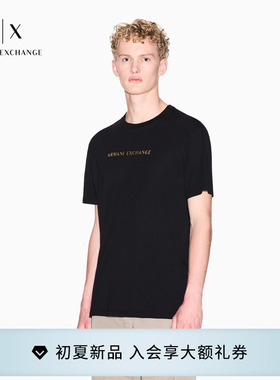 ARMANI EXCHANGE/阿玛尼26春夏新款男士圆领短袖正肩印花纯棉T恤