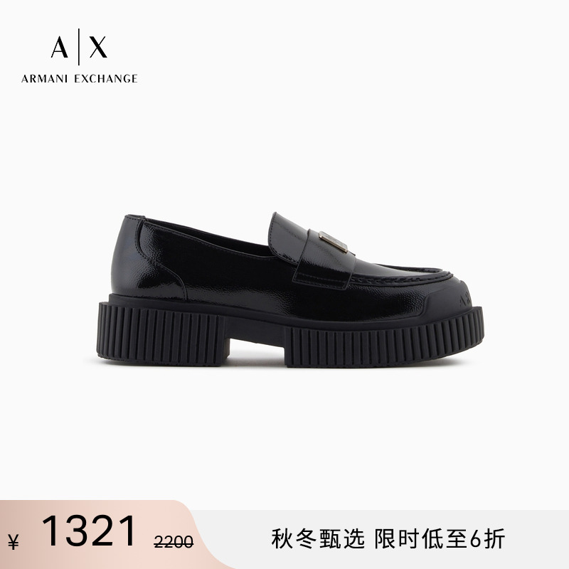 AX/阿玛尼女士一脚蹬厚底乐福鞋