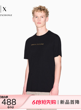 ARMANI EXCHANGE/阿玛尼26春夏新款男士圆领短袖正肩印花纯棉T恤