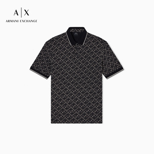 EXCHANGE 新款 ARMANI 阿玛尼秋季 男全棉三粒扣翻领短袖 老花Polo衫