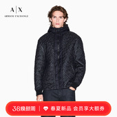连帽绗缝压花运动夹克棉服外套官方 阿玛尼男士 ARMANI EXCHANGE