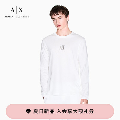 AX/阿玛尼男士纯棉长袖纯色T恤