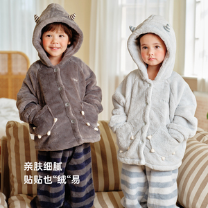 25小黑托昵男女童家居服睡衣套装