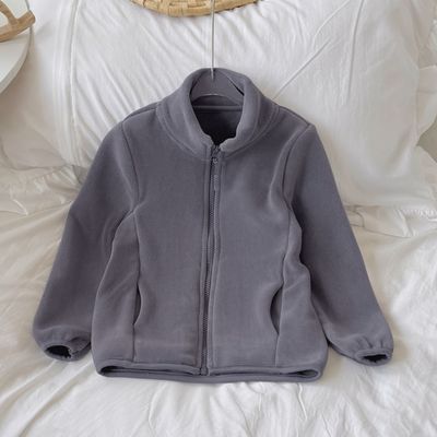 2025秋冬儿童加厚抓绒冲锋衣内胆立领摇粒绒外套校服神器保暖防风