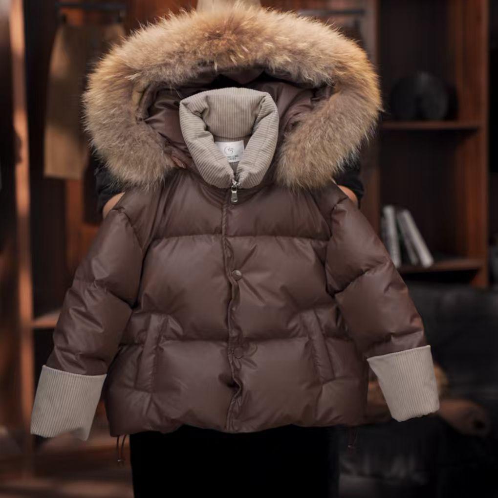 儿童棉服韩版2025外套加厚保暖冬季新款棉袄连帽棉衣男女防寒带帽