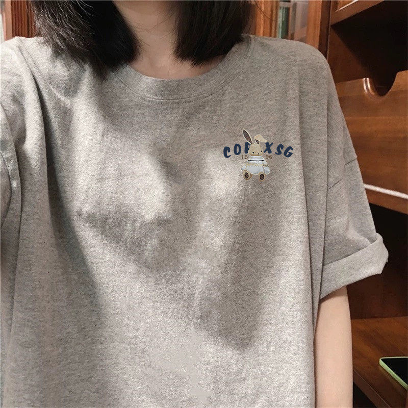 奥特莱斯~品牌外贸专柜剪标捡漏简约新款纯棉印花短袖T恤女男潮流