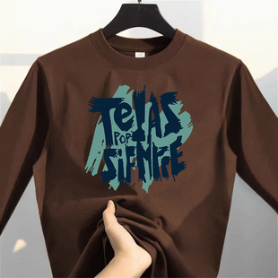 男女长袖 奥特莱斯 秋季 美式 T恤打底 品牌外贸专柜捡漏百搭纯棉新款