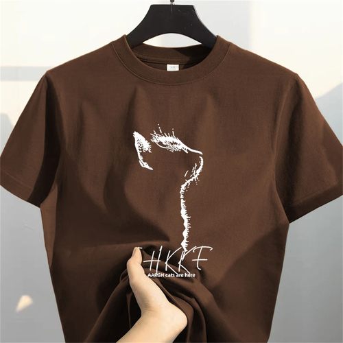 外贸原单正品尾货清仓~夏季美式复古印花t恤圆领休闲情侣装短袖潮