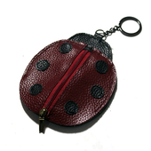 天天特价 甲虫女士真皮钥匙包 七星条虫头层钥匙包腰挂