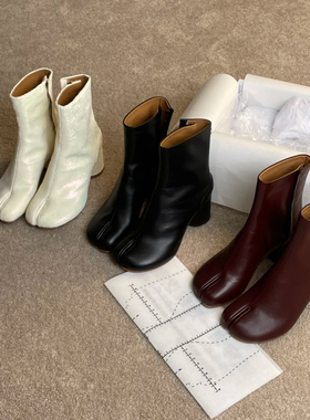 【意大利真皮大底】6厘米跟高！25ss羊皮tabi分趾靴Wut0055