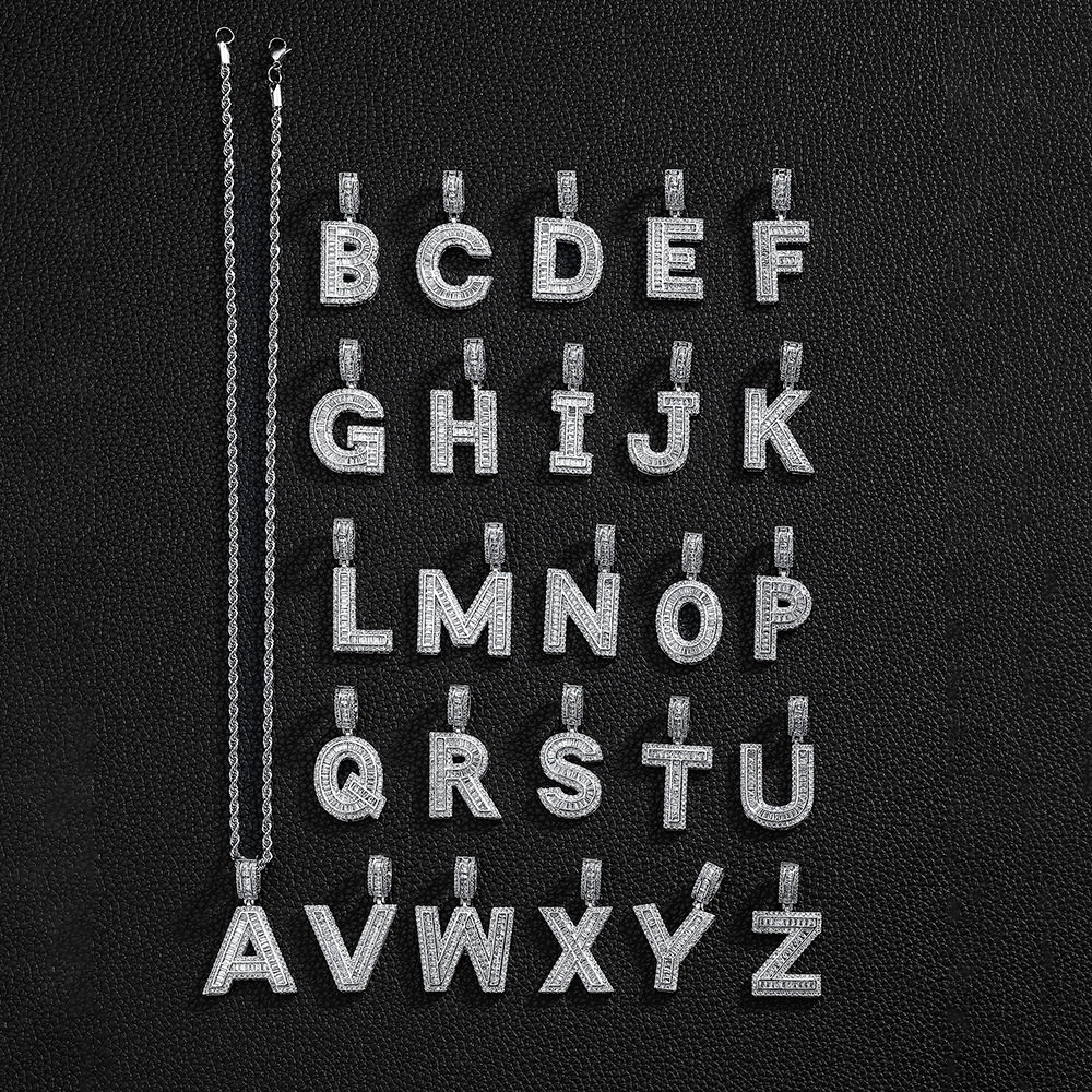 满钻字母项链男女款轻奢设计高级吊坠毛衣链锆石欧美嘻哈生日礼物