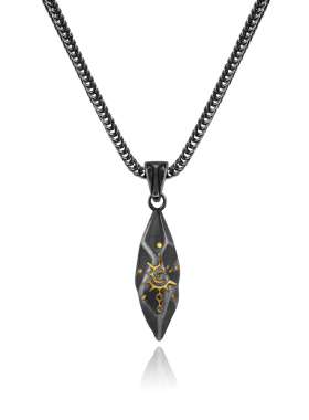 许愿石情侣项链男款轻奢钛钢吊坠男士毛衣链高级感生日礼物送男友