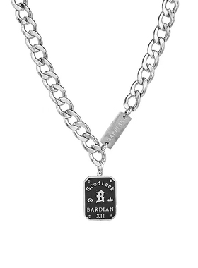 好运铭牌项链男女轻奢小众精致潮流美式吊坠毛衣链锁骨链生日礼物