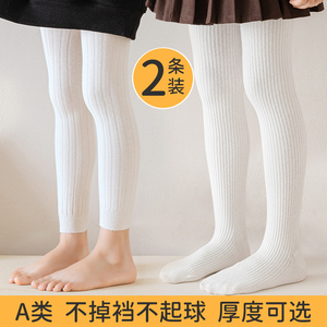 女童连裤袜春秋薄款儿童打底裤外穿白色婴儿连体袜子宝宝连脚袜裤