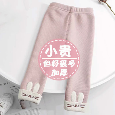 女童加绒打底裤儿童冬装裤子2025新款一体绒宝宝外穿加厚保暖长裤
