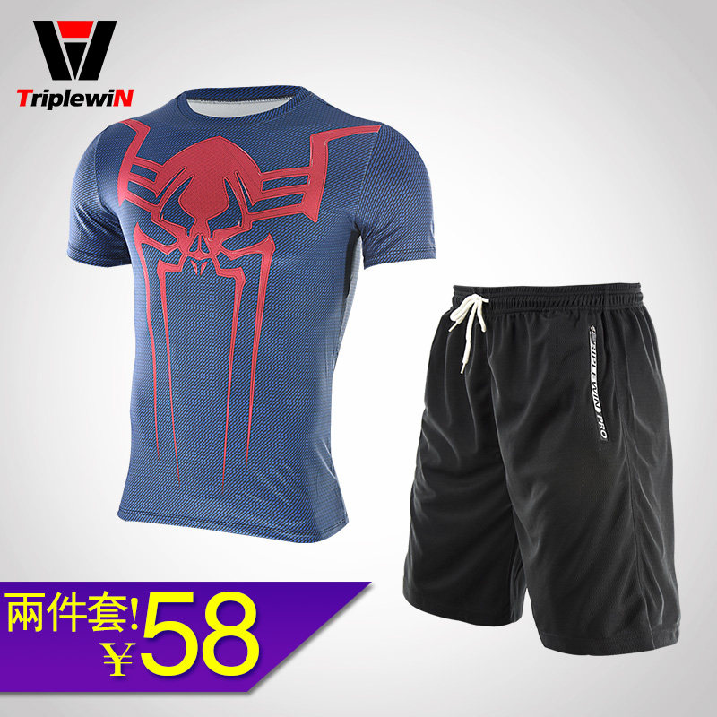 英雄休闲裤运动高弹力速干美国队长蝙蝠钢铁蜘蛛侠紧身衣男两件套|ruв категории спортивный костюм/досуг одежды, спортивный костюм - от Buy2taobao.com для оказания профессиональной услуги покупки агента Taobao