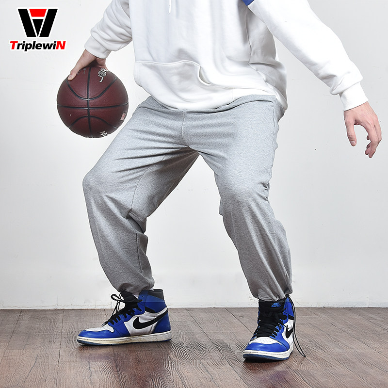男卫裤运动宽松裤子秋冬季长裤韩版潮流宽松篮球抽绳束脚休闲灰色