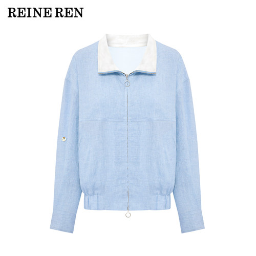 REINEREN任茜设计师款2026新款宽松麻夹克