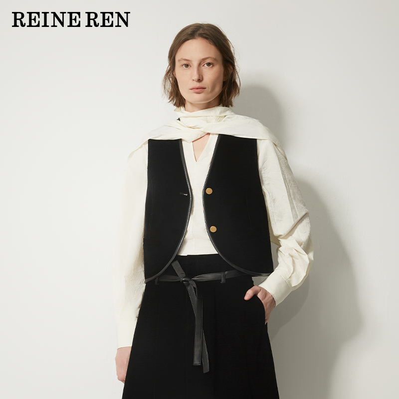 REINEREN设计师任茜2025秋新品丝绒复古马甲
