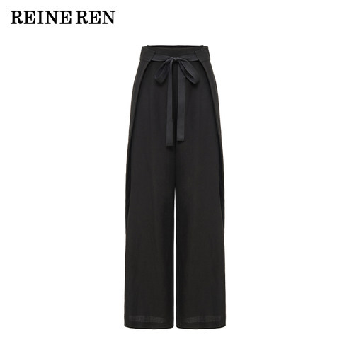 REINEREN任茜设计师款2026春夏新款围裹式黑色阔腿裤垂坠感高级感