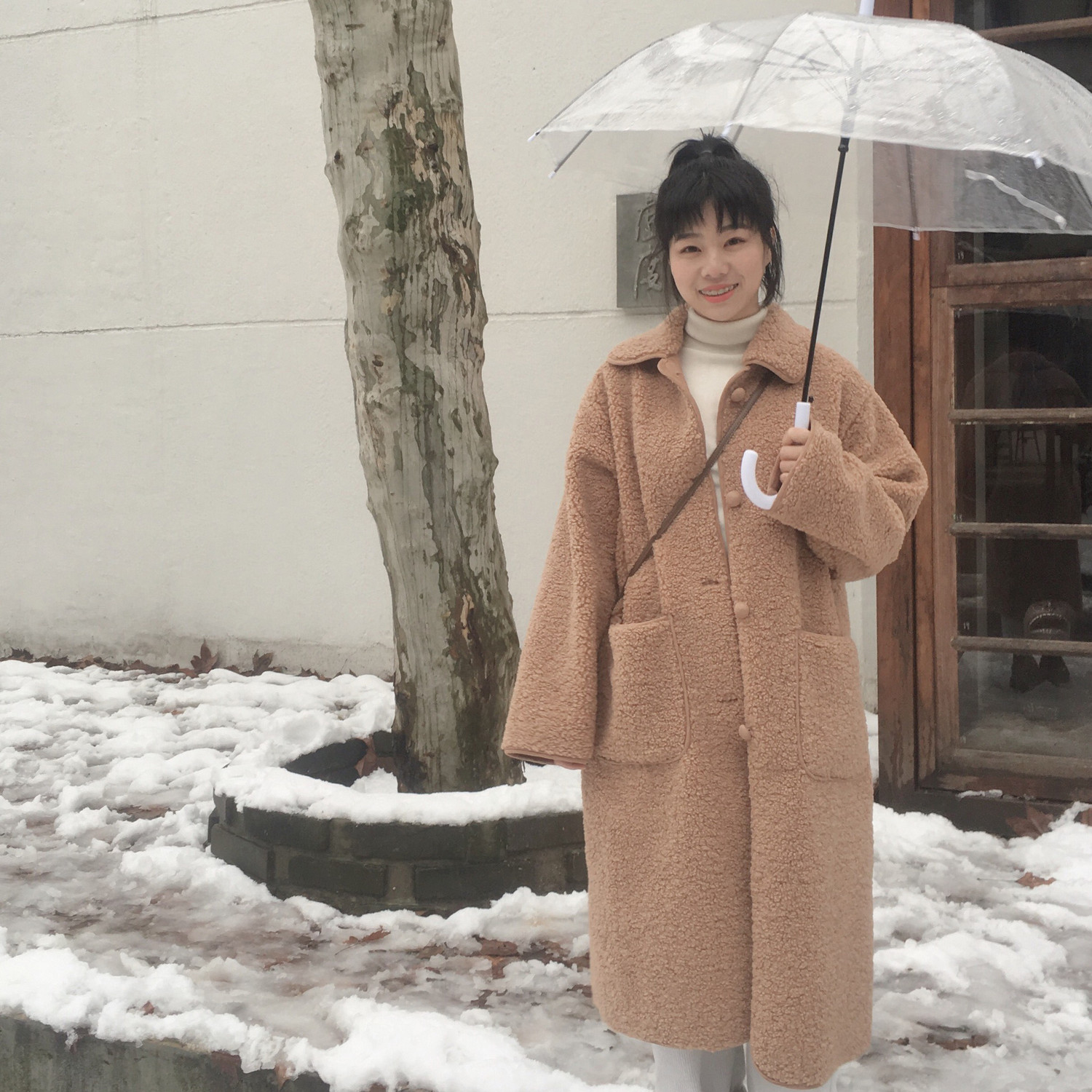 vintage纽扣慵懒风加厚大码复古