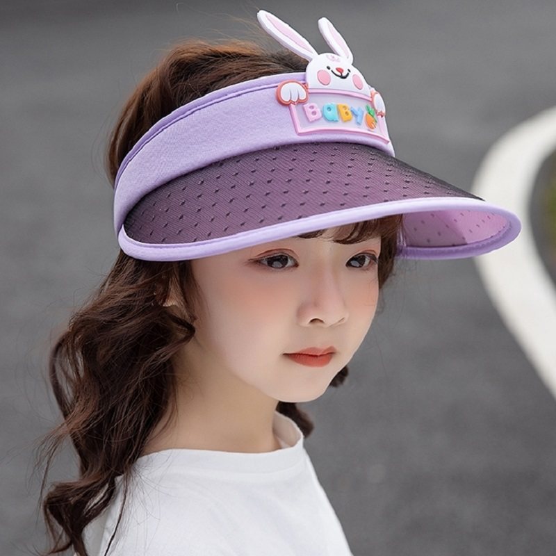 儿童防晒帽大帽檐男孩遮阳帽夏季防紫外线女童空顶帽宝宝太阳帽子