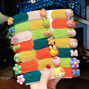 儿童发夹韩国女童毛线编织夹子5只