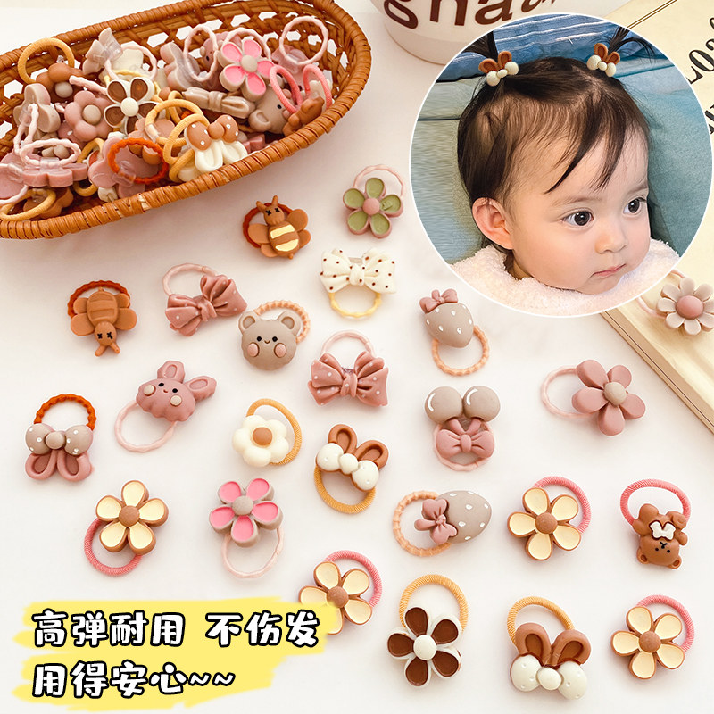 速发儿童皮筋童宝宝头绳不伤发可爱小号发圈发饰扎头发绳小孩头饰