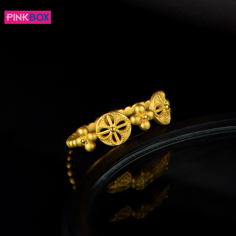 PINKBOX黄金戒指简约时尚素金