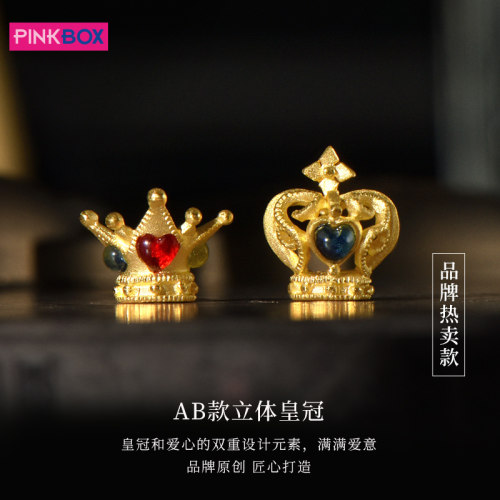 PINKBOX珠宝黄金耳钉不对称设计