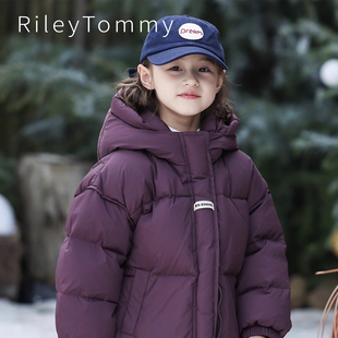 英国Riley Tommy儿童羽绒服短款男童宝宝白鸭绒短款冬季加厚外套