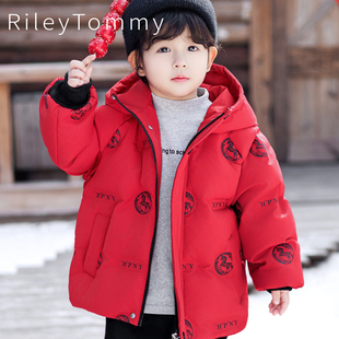 英国Riley 男童加厚棉衣羽绒服 Tommy儿童红色拜年服秋冬2026新款