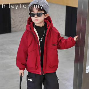 英国Riley 男童冲锋衣夹棉 Tommy儿童派克服加绒外套秋冬2026新款