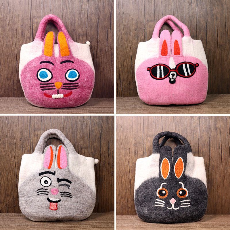 风兔子大包包潮流笔记本包爱森可羊毛毡城市ins女系手提包通勤